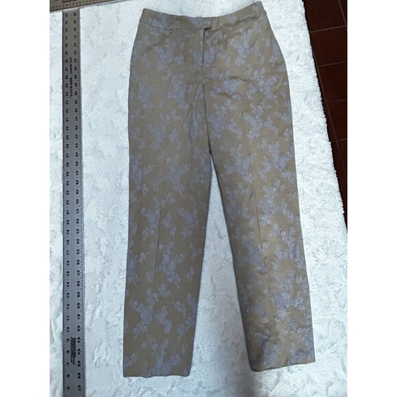 Piazza Sempione Women's Capri Pants Embroidered Paisley Brown Size IT 46 / US 10